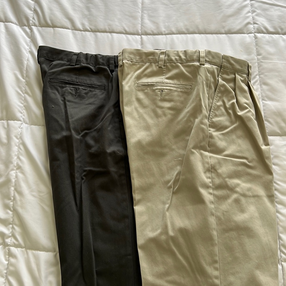 Men's Wrinkle-Free Double L® Chinos, Classic Fit Plain Front 36x32